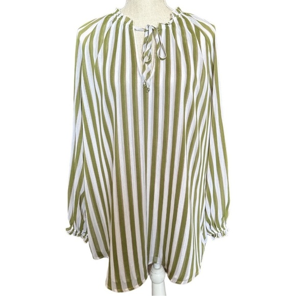 NWOT - Show Me Your Mumu - Charlene Green and White Striped Top - size Small - Picture 2 of 4